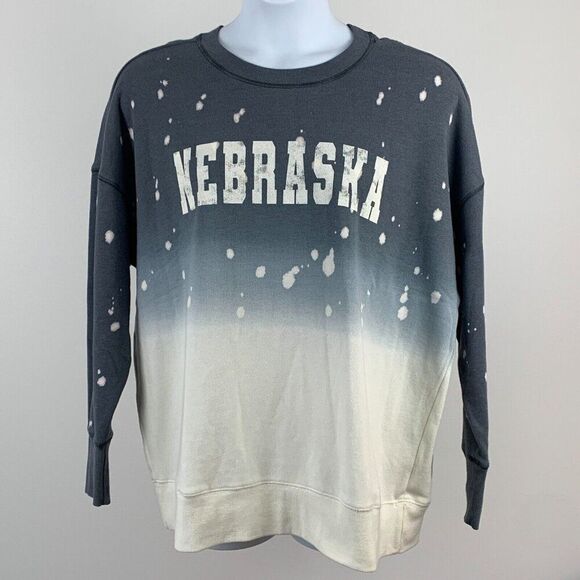 Maurices sz 2X Plus Sweatshirt Nebraska Dip Dye Blue White New NWT - Picture 1 of 6